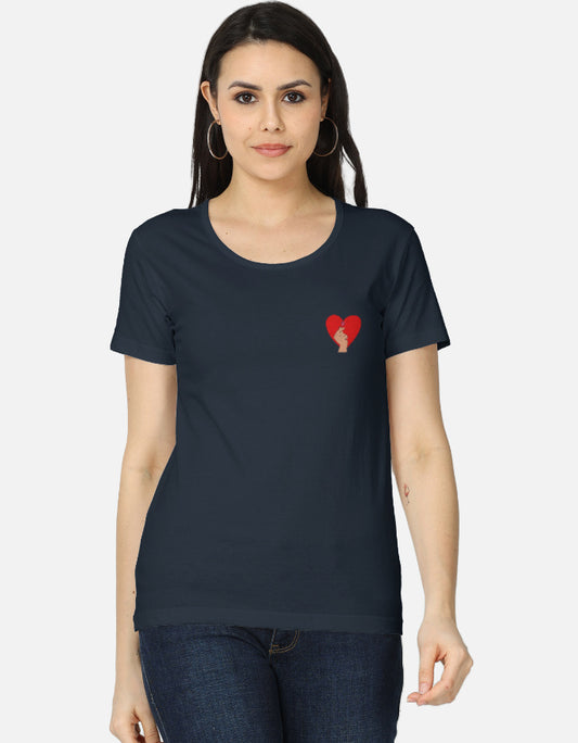 C-Labs Korean heart Women's Classic T-Shirt Navy Blue Front_1_c_3_fd387c2b-1617-43e7-ab43-03def635bcea