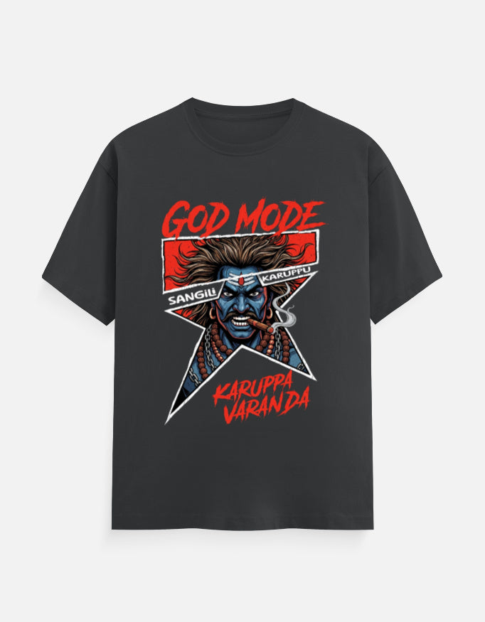 C-Labs Karuppu God Mode Classic Crew T-Shirt Steel Grey Front_1_c_40_0d8f36aa-8d83-4df1-858c-86c247b535ed
