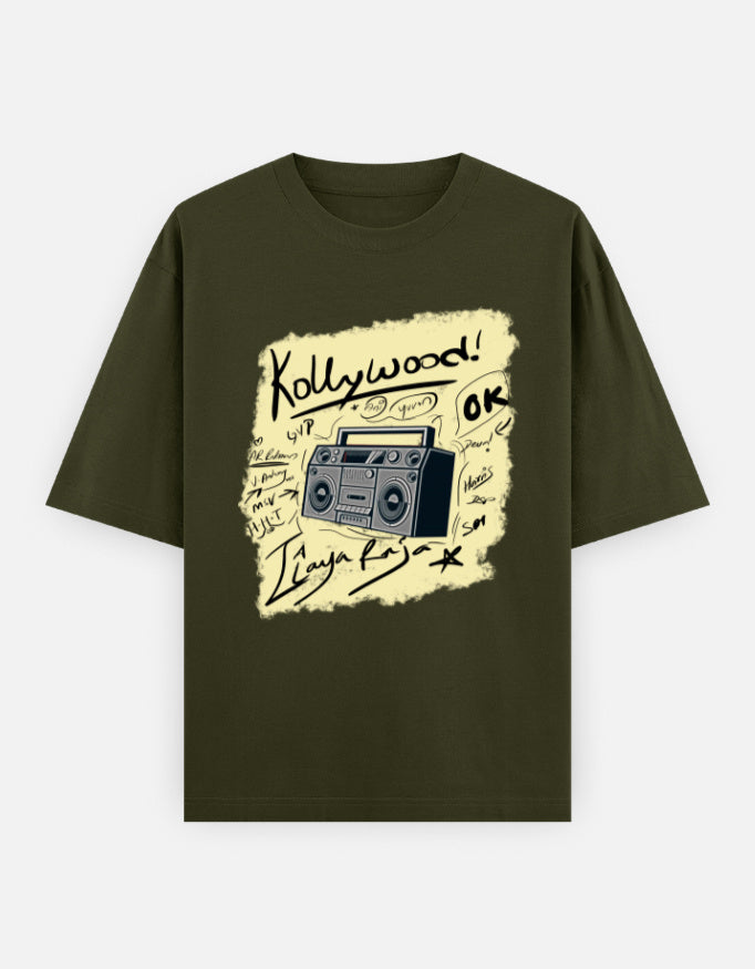 C-Labs Kollywood Music Oversized Classic T-Shirt Olive Green Front_1_c_41_0026433a-17fd-4c70-a51d-0b9972442636