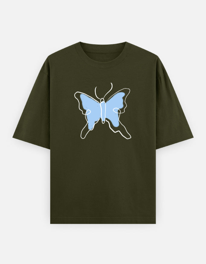 C-Labs Butterfly Oversized Classic T-Shirt Olive Green Front_1_c_41_0f33036c-b327-4287-8a0e-860ca945c135