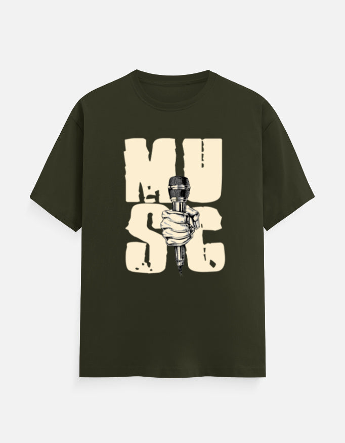 C-Labs Music Classic Crew T-Shirt Olive Green Front_1_c_41_556eb1c1-f19a-4fe1-b5e5-9da92698272f