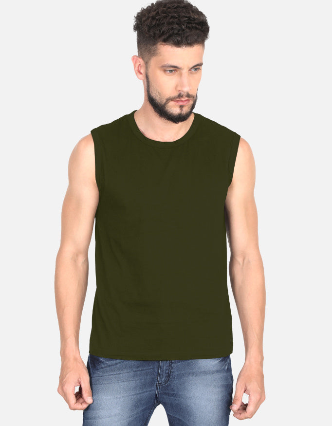 C-Labs C-Standard: Sleeveless T-Shirt Sleeveless T-Shirt Olive Green Front_1_c_41_79745811-c922-4700-b16a-c6e9849cb1b4
