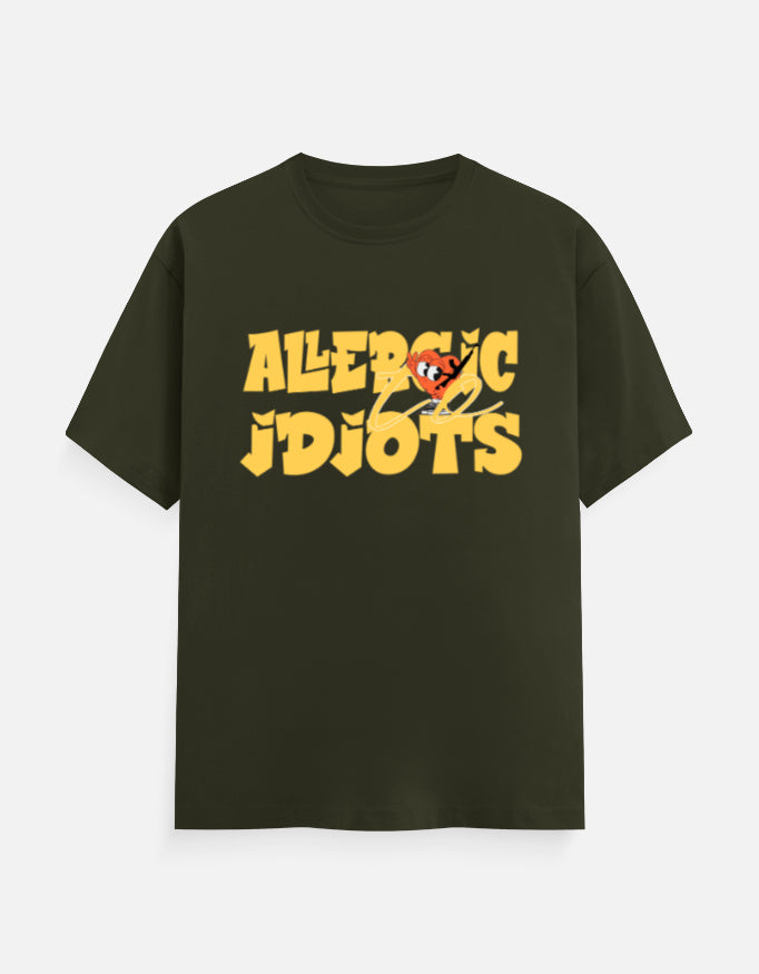 C-Labs Allergic to Idiots Classic Crew T-Shirt Olive Green Front_1_c_41_7ec9122b-0848-4245-9ac5-766a830197f1