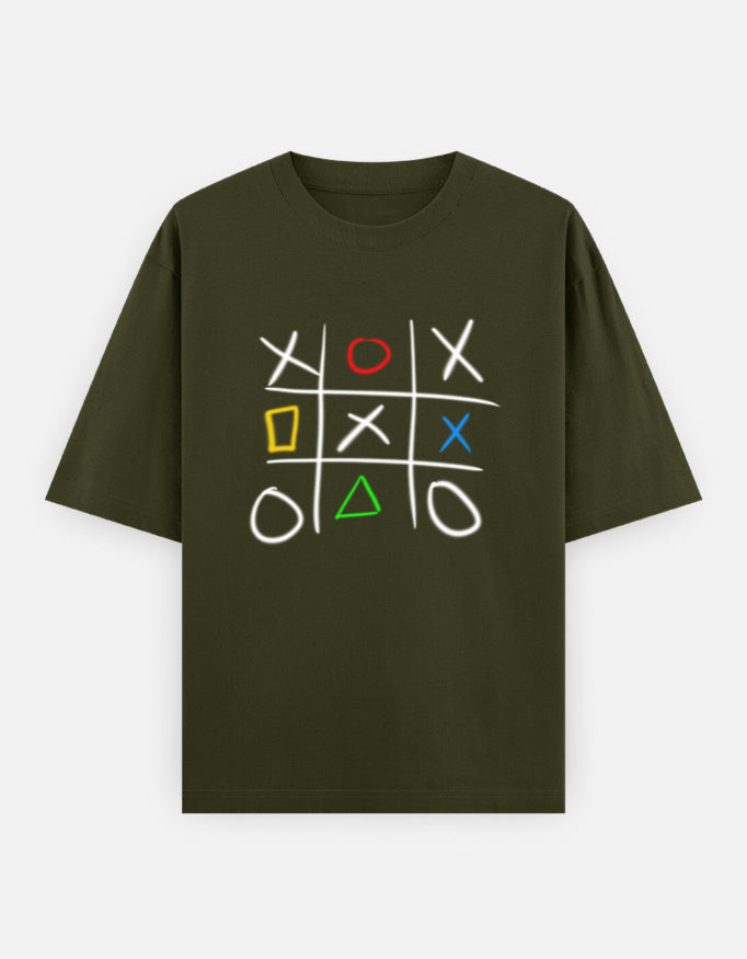 C-Labs Play Station XO Oversized Classic T-Shirt Olive Green Front_1_c_41_87bed586-0d5b-432e-bb89-4009c1b3966e