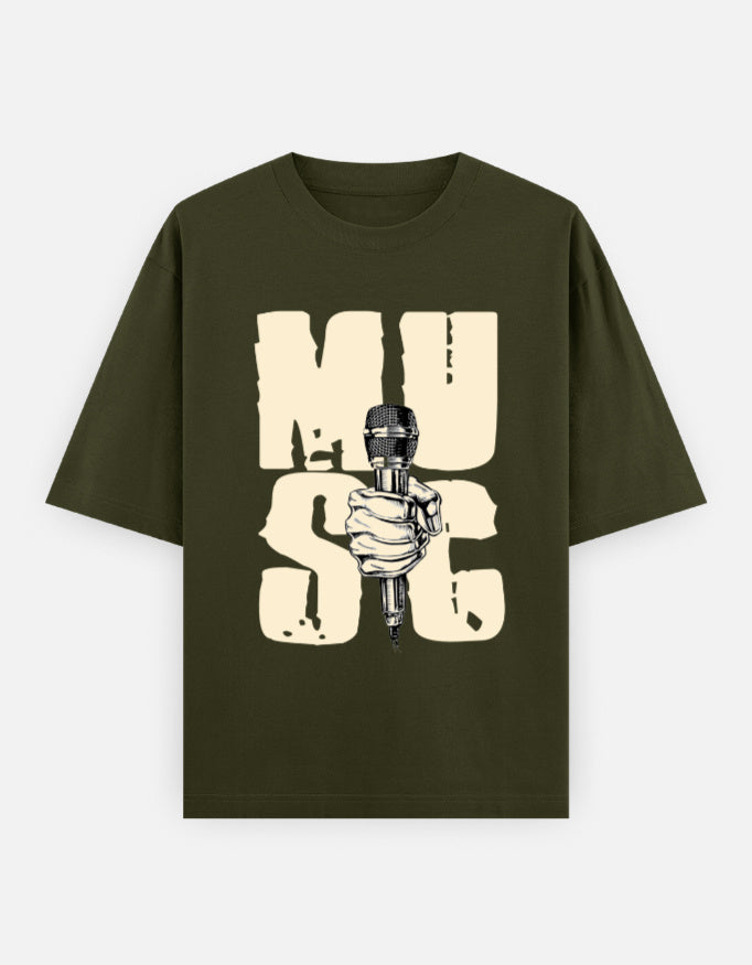 C-Labs Music Oversized Classic T-Shirt Olive Green Front_1_c_41_87fed4b2-20dd-4cc5-b304-4d291e4bb696