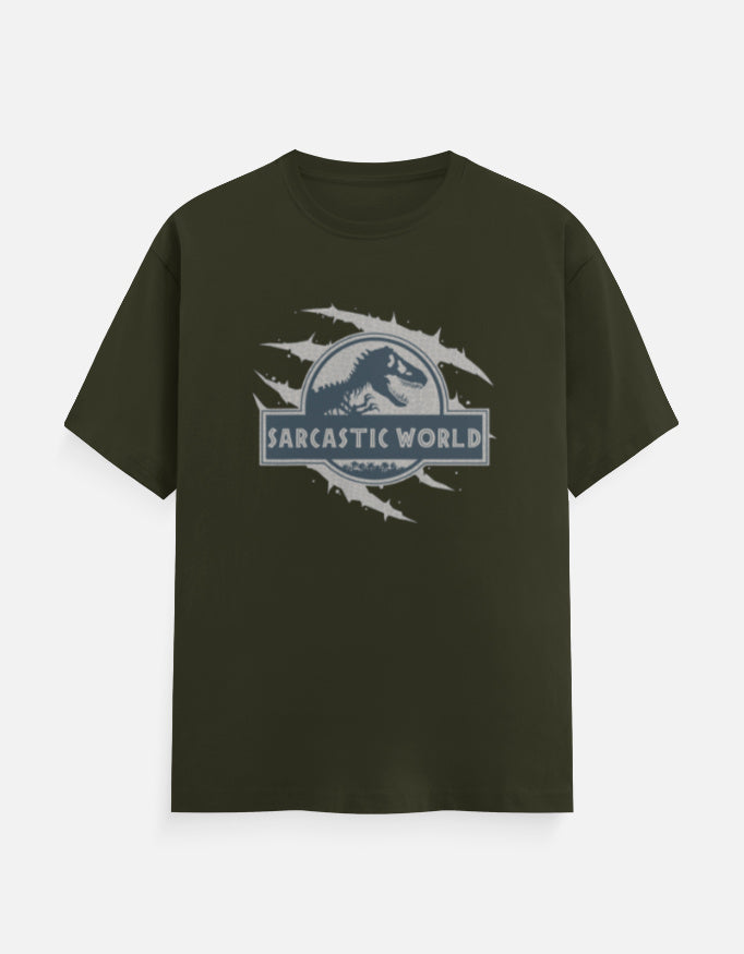 C-Labs Sarcastic World Classic Crew T-Shirt Olive Green Front_1_c_41_919324fb-cb1d-412f-9635-e55a311f16a7