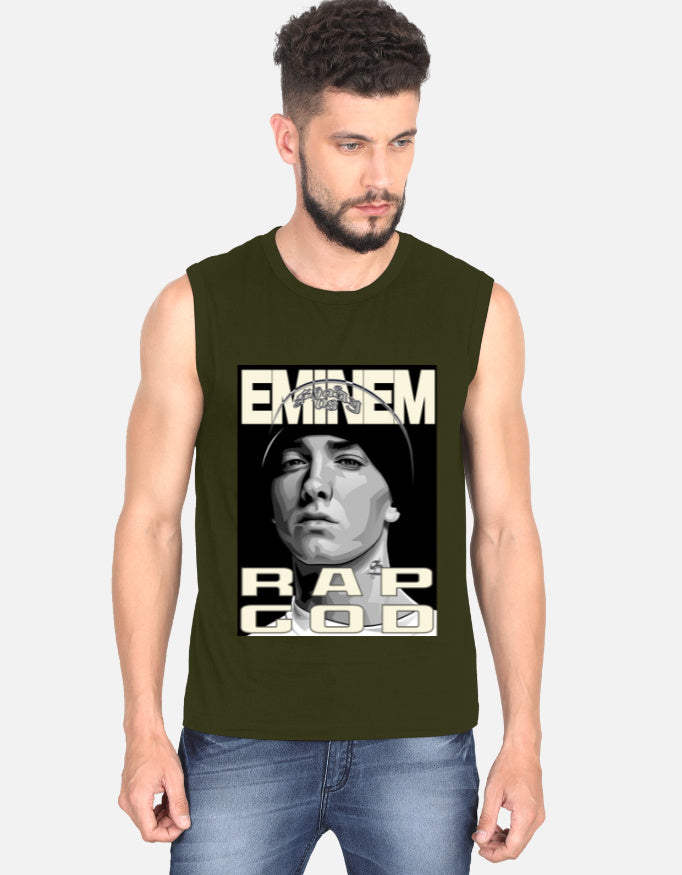 C-Labs Rap God Sleeveless T-Shirt Olive Green Front_1_c_41_97c368fe-91b5-4a70-aadf-1cc2aa4d7ae9
