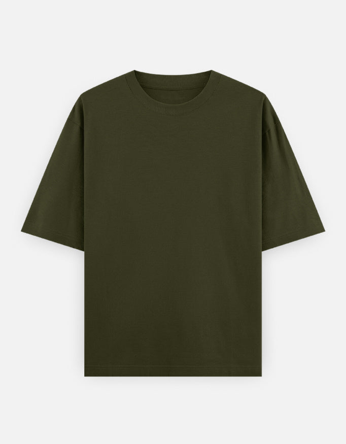 C-Labs C-Standard: Classic Oversized T-Shirt (Dark) Oversized Classic T-Shirt Olive Green Front_1_c_41_9e755e6d-7022-4d30-916c-316fd58acb8a