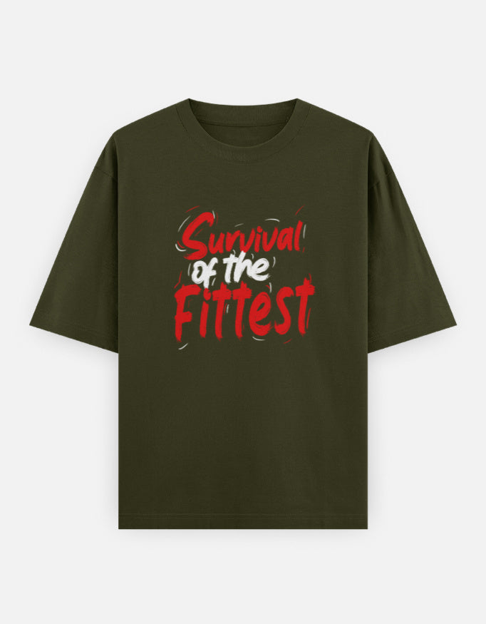 C-Labs Survival of the Fittest Oversized Classic T-Shirt Olive Green Front_1_c_41_a06c71ae-2633-4e14-b33e-34bab0da4634