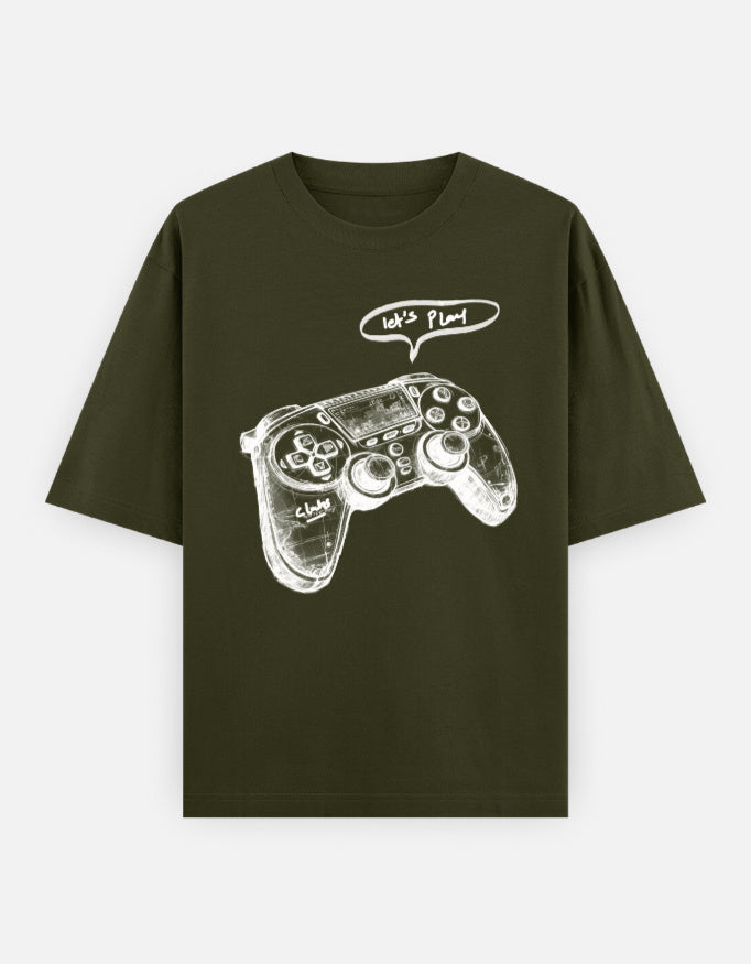 C-Labs Let's Play Oversized Classic T-Shirt Olive Green Front_1_c_41_b018fed2-d873-4bd4-9f7f-5f37a46e68ab