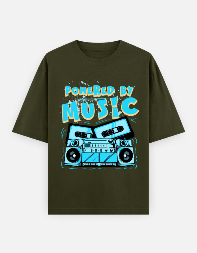 C-Labs Powered By Music Oversized Classic T-Shirt Olive Green Front_1_c_41_c21fdb28-98be-4b43-8cbd-5e12f1582e42