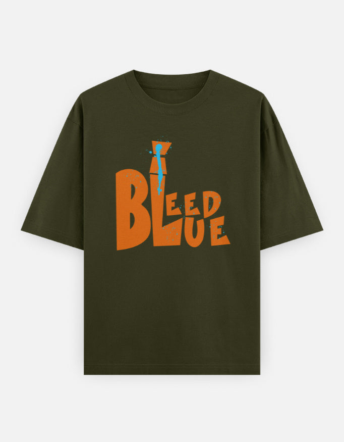 C-Labs I Bleed Blue Oversized Classic T-Shirt Olive Green Front_1_c_41_c7148535-711d-4e05-ac52-7ca37d376f92