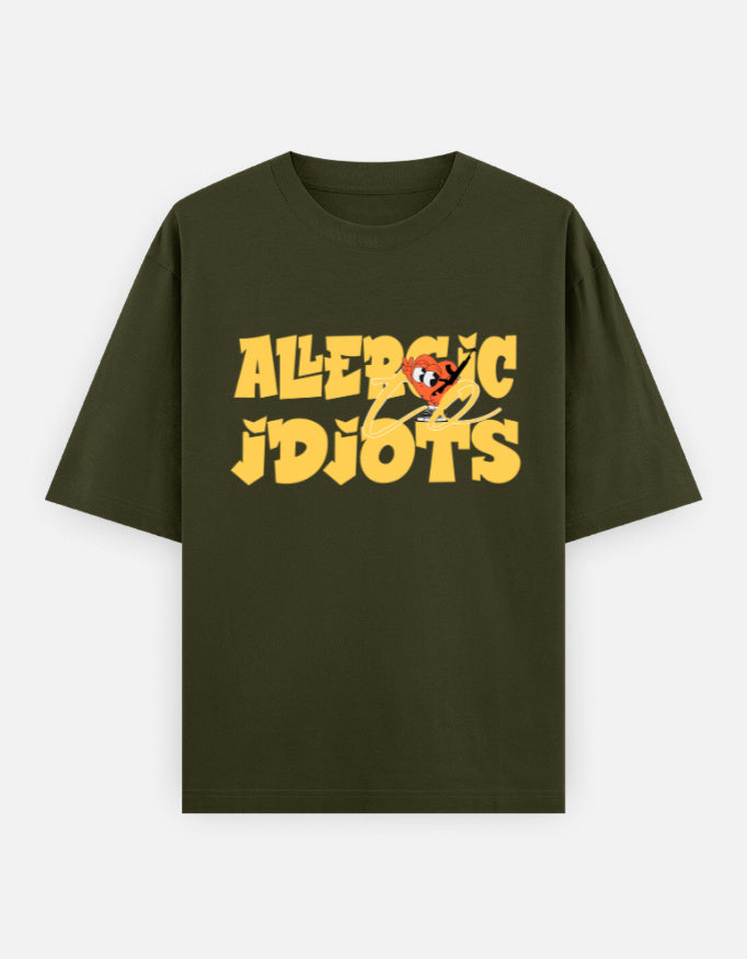 C-Labs Allergic To Idiots Oversized Classic T-Shirt Olive Green Front_1_c_41_d44495e7-6531-4797-8f7d-4d275d47130c
