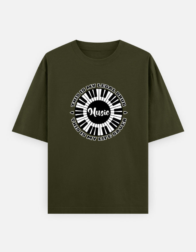 C-Labs Music Is My Drug Oversized Classic T-Shirt Olive Green Front_1_c_41_e7e0d19c-c7b8-46a1-ad8c-68558e6784d9
