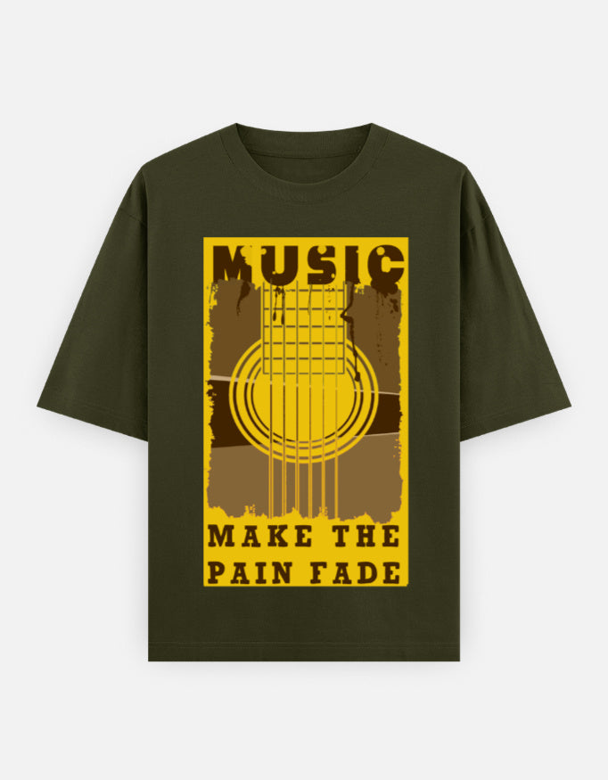 C-Labs Music Makes the Pain Fade Oversized Classic T-Shirt Olive Green Front_1_c_41_f7816816-5ab5-4edd-bbb1-ad0d4183fe89