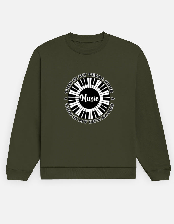 C-Labs Music Is My Drug Sweatshirt Olive Green Front_1_c_41_f7ece167-2449-4804-a70a-6c10d8ce24b5