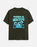 C-Labs Powered By Music Classic Crew T-Shirt Olive Green Front_1_c_41_fd784f86-ad57-4dec-ac71-5ef0d3920f3b