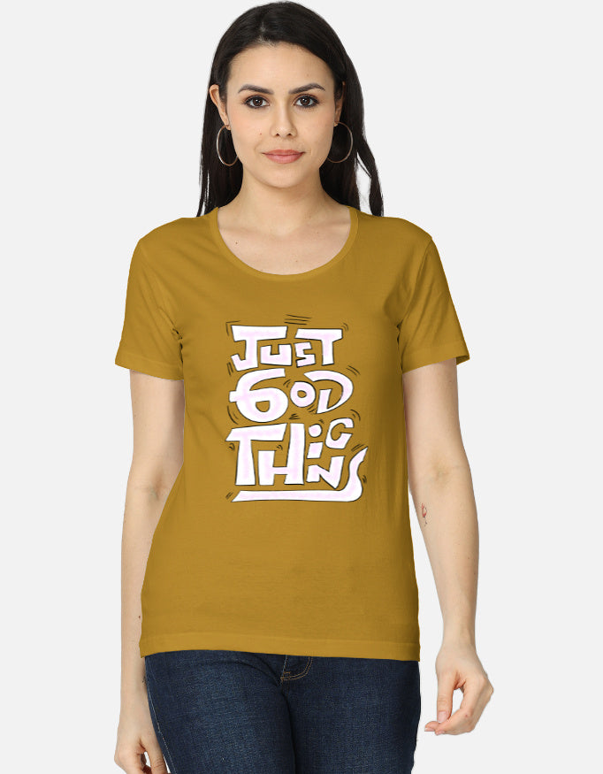 C-Labs Just God Things Women's Classic T-Shirt Mustard Yellow Front_1_c_43_156ab8a3-91e4-4ab1-8f13-cfc29df4423f