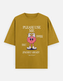 C-Labs Please use me ipadiku "Brain" Oversized Classic T-Shirt Mustard Yellow Front_1_c_43_2c02aa57-f4a2-4820-acbc-ff8f4c65eced