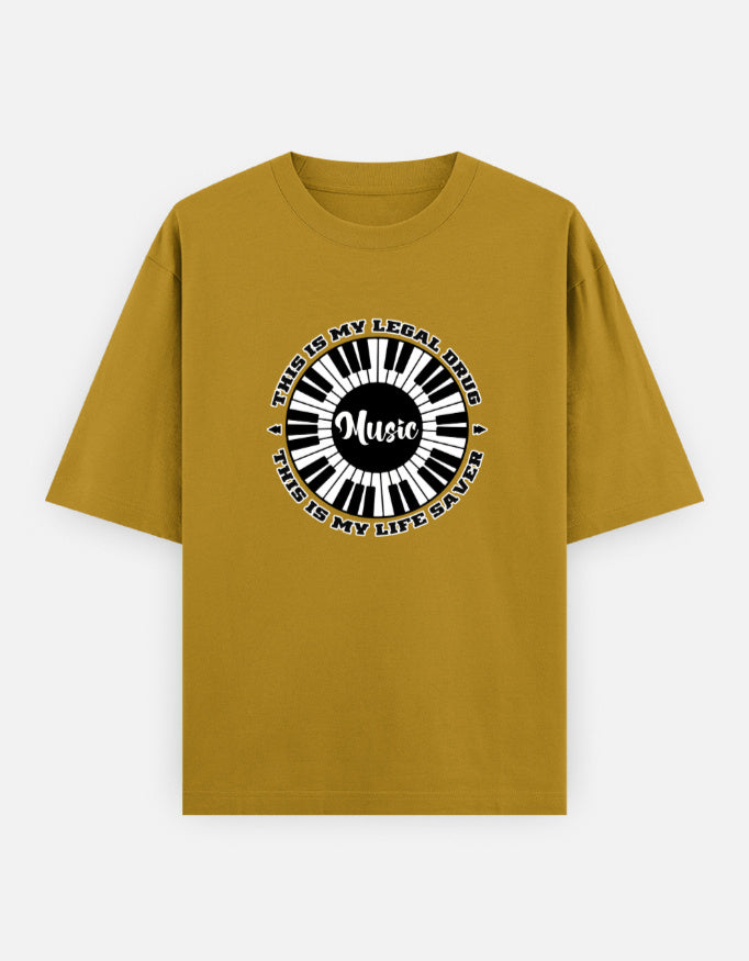 C-Labs Music Is My Drug Oversized Classic T-Shirt Mustard Yellow Front_1_c_43_42c1a4a4-6c14-4422-8b4b-f82d112c6a1e
