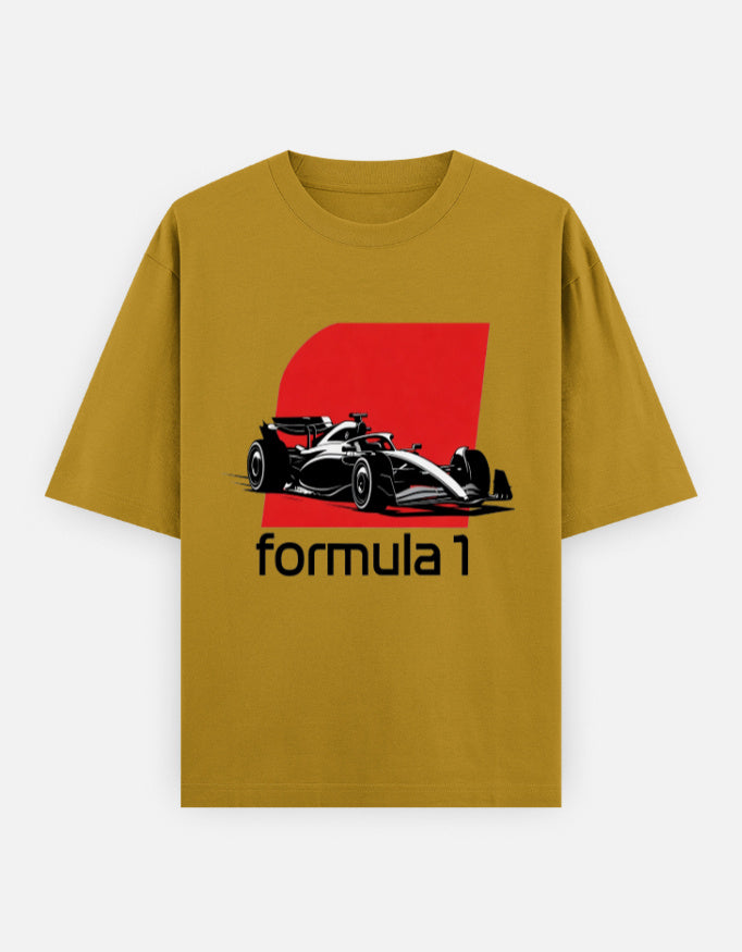 C-Labs Formula 1 Oversized Classic T-Shirt Mustard Yellow Front_1_c_43_4c512c11-9de4-4875-8a8f-eb194de508e0
