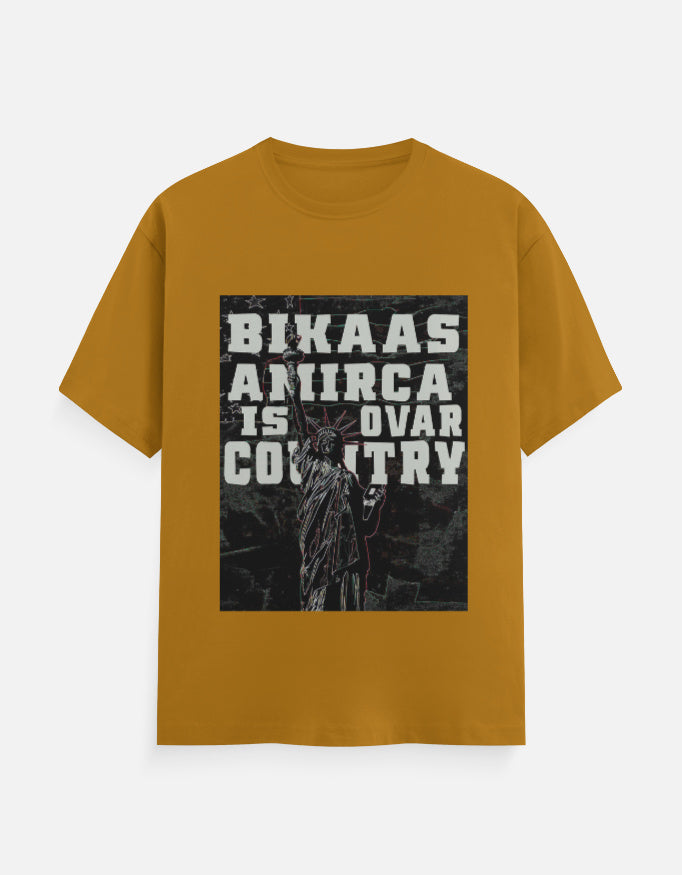 C-Labs Bikaas Amirca Is Ovar Country Classic Crew T-Shirt Mustard Yellow Front_1_c_43_4cf14a18-3ed8-4935-82b0-03074cee615e