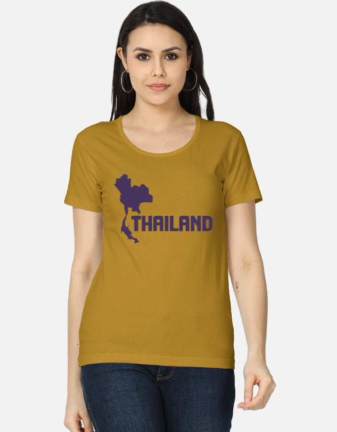 C-Labs Thailand Land of Smiles Women's Classic T-Shirt Mustard Yellow Front_1_c_43_514a9f0f-97d4-4cb0-990b-58763d348f5c