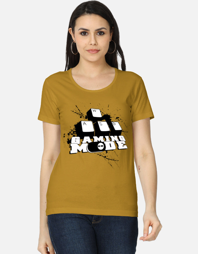 C-Labs Gaming Mode On Women's Classic T-Shirt Mustard Yellow Front_1_c_43_6237d579-bccb-4741-a5da-80a8fa965520