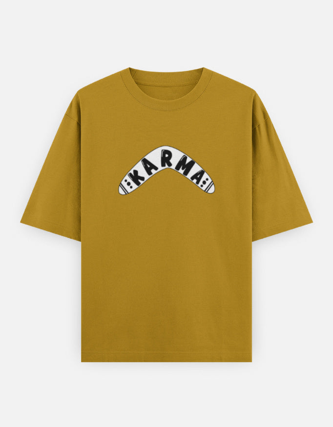 C-Labs Karma Boomerang Oversized Classic T-Shirt Mustard Yellow Front_1_c_43_84211685-11fa-4455-98c6-9c97942211fd