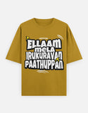 C-Labs Ellaam Mela Irukuravan Paathuppan Oversized Classic T-Shirt Mustard Yellow Front_1_c_43_87e2a27c-d83c-4d4b-9fda-e7bb24295201