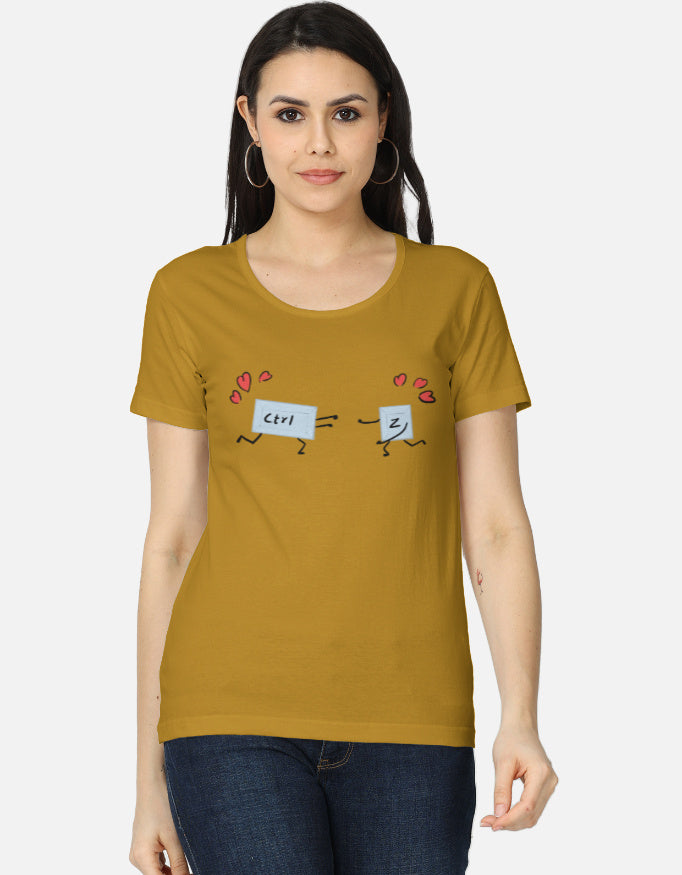 C-Labs Ctrl+Z Women's Classic T-Shirt Mustard Yellow Front_1_c_43_90d006ff-545c-42b0-b316-61f0cd34259f