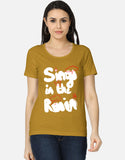 C-Labs Sing In The Rain Women's Classic T-Shirt Mustard Yellow Front_1_c_43_9a3d956d-11b1-4d93-a2f1-9474ea0a8abe