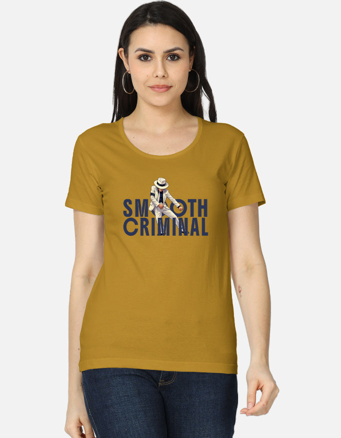 C-Labs Smooth Criminal Women's Classic T-Shirt Mustard Yellow Front_1_c_43_a3e9859c-c89e-4091-8a3d-24202e8be62c