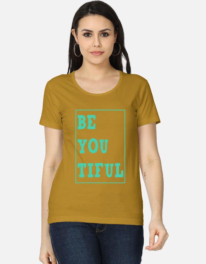 C-Labs Be You Tiful Women's Classic T-Shirt Mustard Yellow Front_1_c_43_c4d9c7e7-8dbc-4611-ac39-596975378983