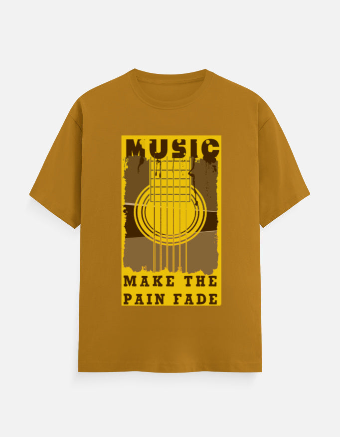 C-Labs Music Make The Pain Fade Classic Crew T-Shirt Mustard Yellow Front_1_c_43_c95a369b-c1f1-4a27-92c0-c9a85e57fa71