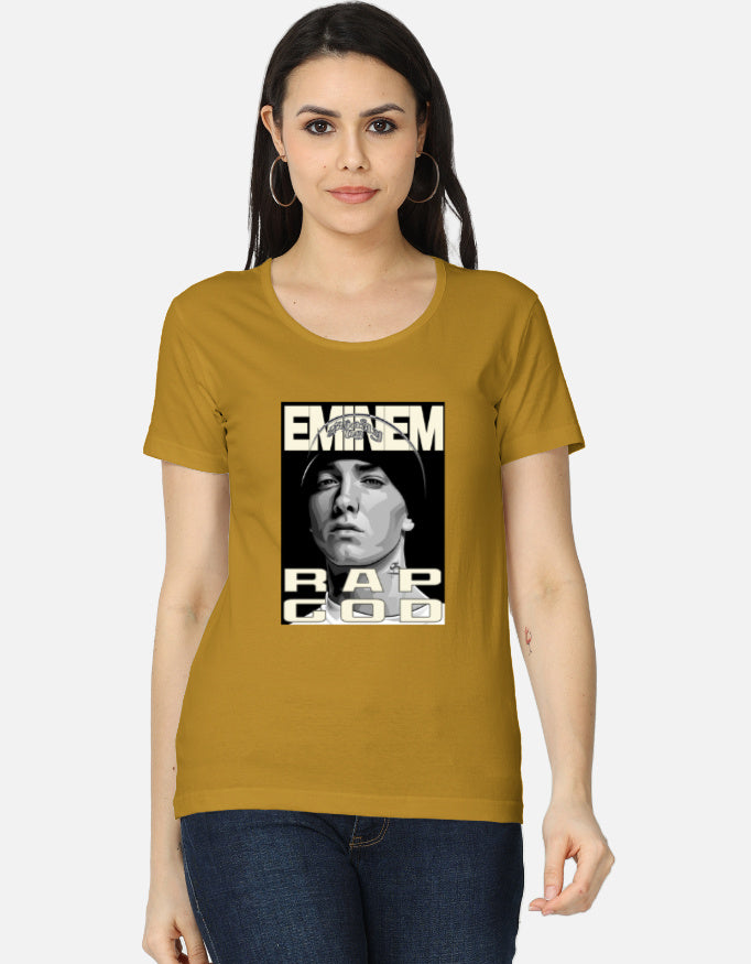 C-Labs Rap God Women's Classic T-Shirt Mustard Yellow Front_1_c_43_ec271fab-a22b-4fac-8807-126cf4fa5f23