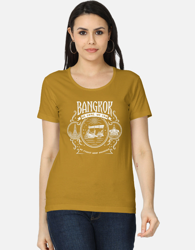 C-Labs Bangkok: We Came, We Saw Women's Classic T-Shirt Mustard Yellow Front_1_c_43_f85f4c22-0d47-43b6-93f6-0e05d0d39e48