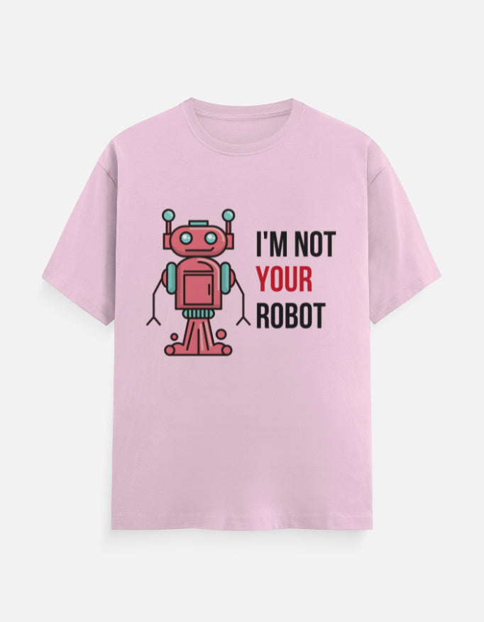 C-Labs I'm Not Your Robot Classic Crew T-Shirt Light Baby Pink Front_1_c_45