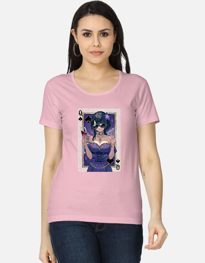 C-Labs Queen Spade Women's Classic T-Shirt Light Baby Pink Front_1_c_45_00de446f-7094-46c5-b5f2-d579743a8025