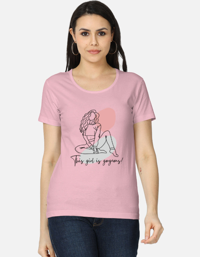 C-Labs This Girl Is Gorgeous Women's Classic T-Shirt Light Baby Pink Front_1_c_45_34e6e4ce-2a17-4c0b-babf-2b1bd5cf377d
