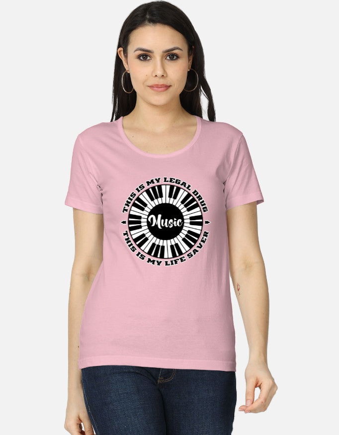 C-Labs Music Is My Drug Women's Classic T-Shirt Light Baby Pink Front_1_c_45_53149dc0-63bd-4290-8690-2a3a29bd3e15