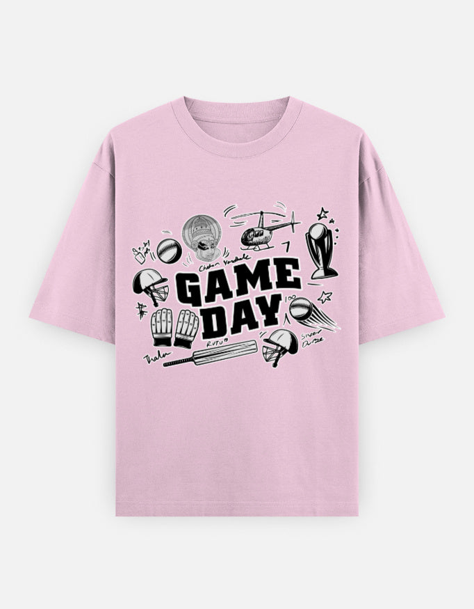 C-Labs Game Day CSK theme Oversized Classic T-Shirt Light Baby Pink Front_1_c_45_5d2d7919-617a-45e1-b788-f26c064d8cbe