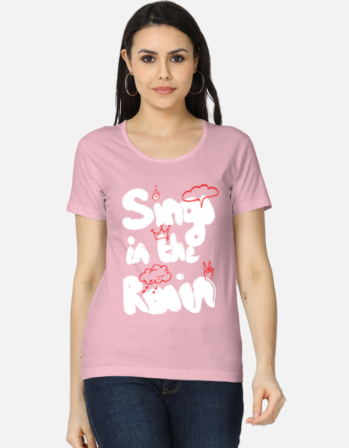 C-Labs Sing In The Rain Women's Classic T-Shirt Light Baby Pink Front_1_c_45_69aff25d-d622-4e73-90ef-1015ab1b128b
