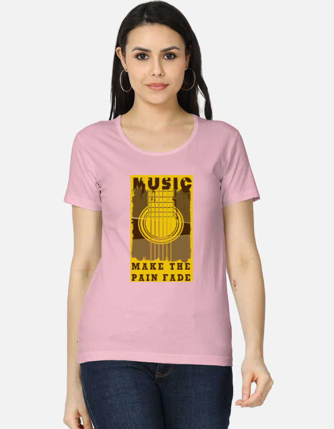 C-Labs Music Makes the Pain Fade Women's Classic T-Shirt Light Baby Pink Front_1_c_45_90d6e831-3e4c-4d81-bbff-bf2ed2feada4