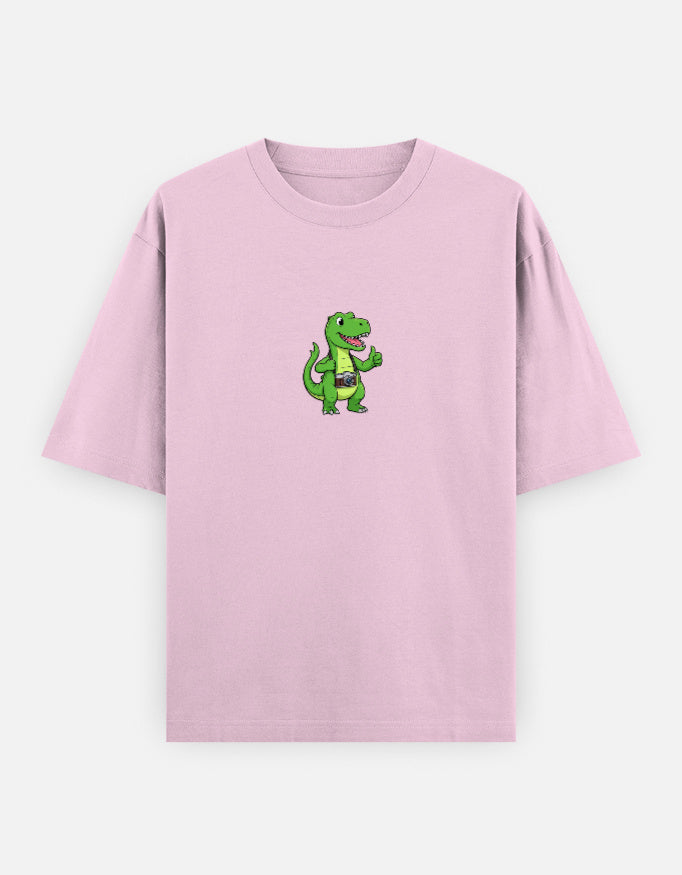 C-Labs Photographer Dinosaur Oversized Classic T-Shirt Light Baby Pink Front_1_c_45_922cbe23-11f0-4a32-bc53-d50292ef2254