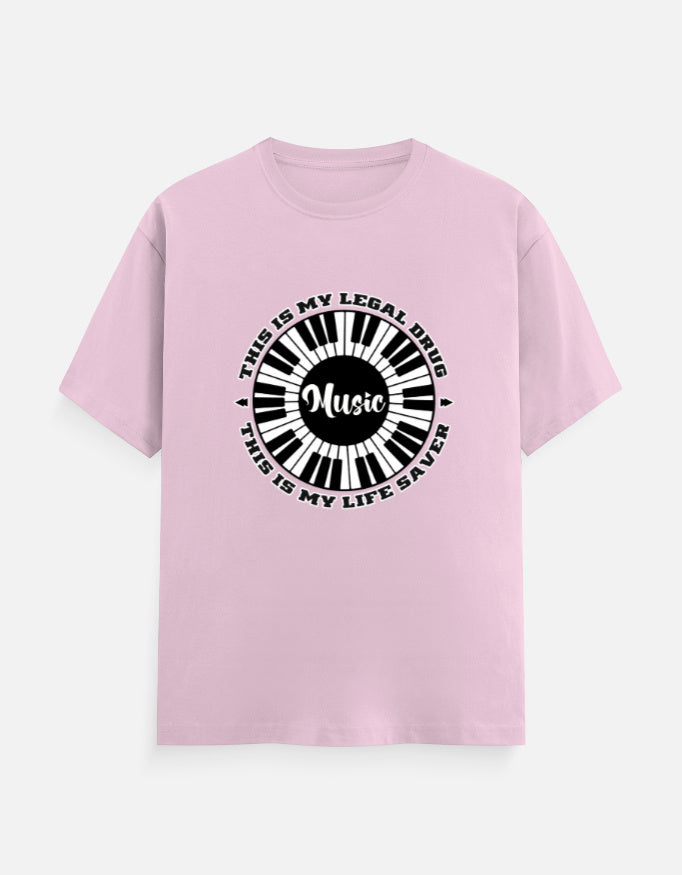 C-Labs Music Is My Drug Classic Crew T-Shirt Light Baby Pink Front_1_c_45_aa44606b-26a8-494a-b071-7cbae4a094a4