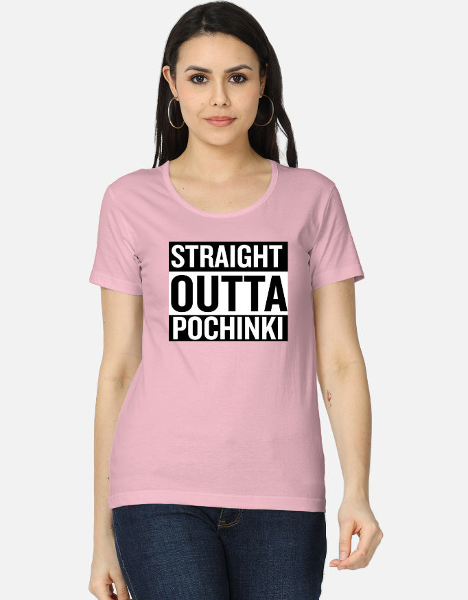 C-Labs Straight Outta Pochinki Women's Classic T-Shirt Light Baby Pink Front_1_c_45_b31fcc8d-280a-462c-9257-74d73718da32
