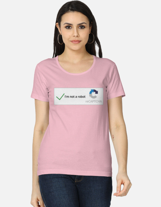 C-Labs I'm Not a Robot Women's Classic T-Shirt Light Baby Pink Front_1_c_45_baa6d916-2514-41df-aaa5-87f637bb295d