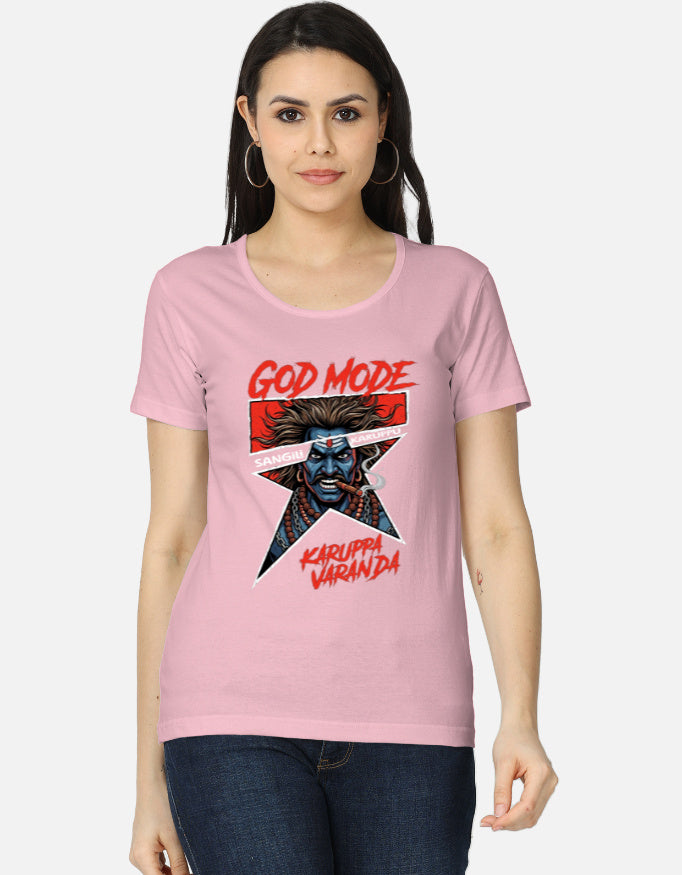 C-Labs Karuppu God Mode Women's Classic T-Shirt Light Baby Pink Front_1_c_45_bc965998-e4c2-4e4d-9871-d3c6f4595521