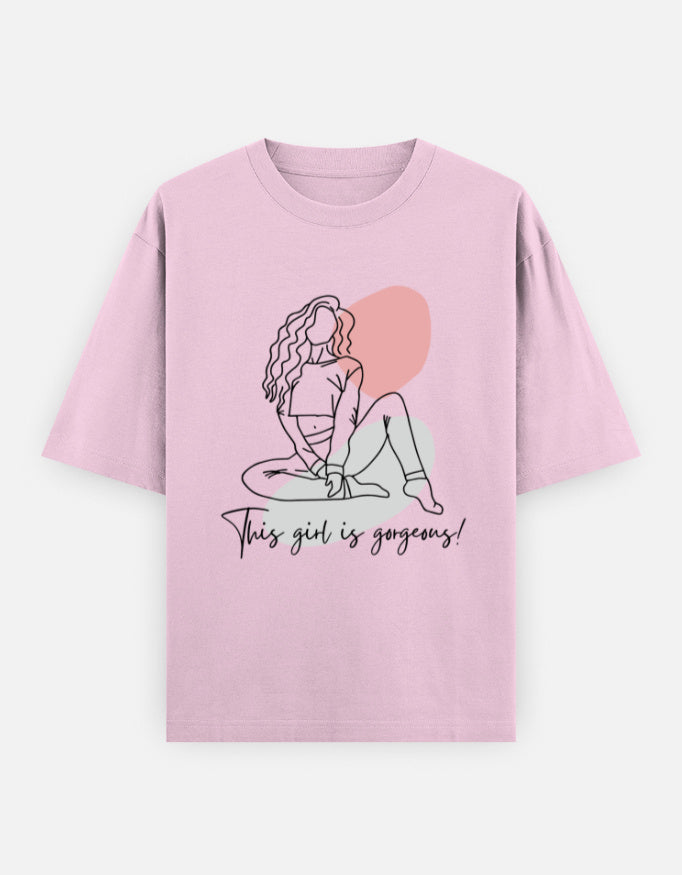C-Labs This Girl Is Gorgeous Oversized Classic T-Shirt Light Baby Pink Front_1_c_45_c04b4f2b-e06e-4c87-92ba-7b4742937773